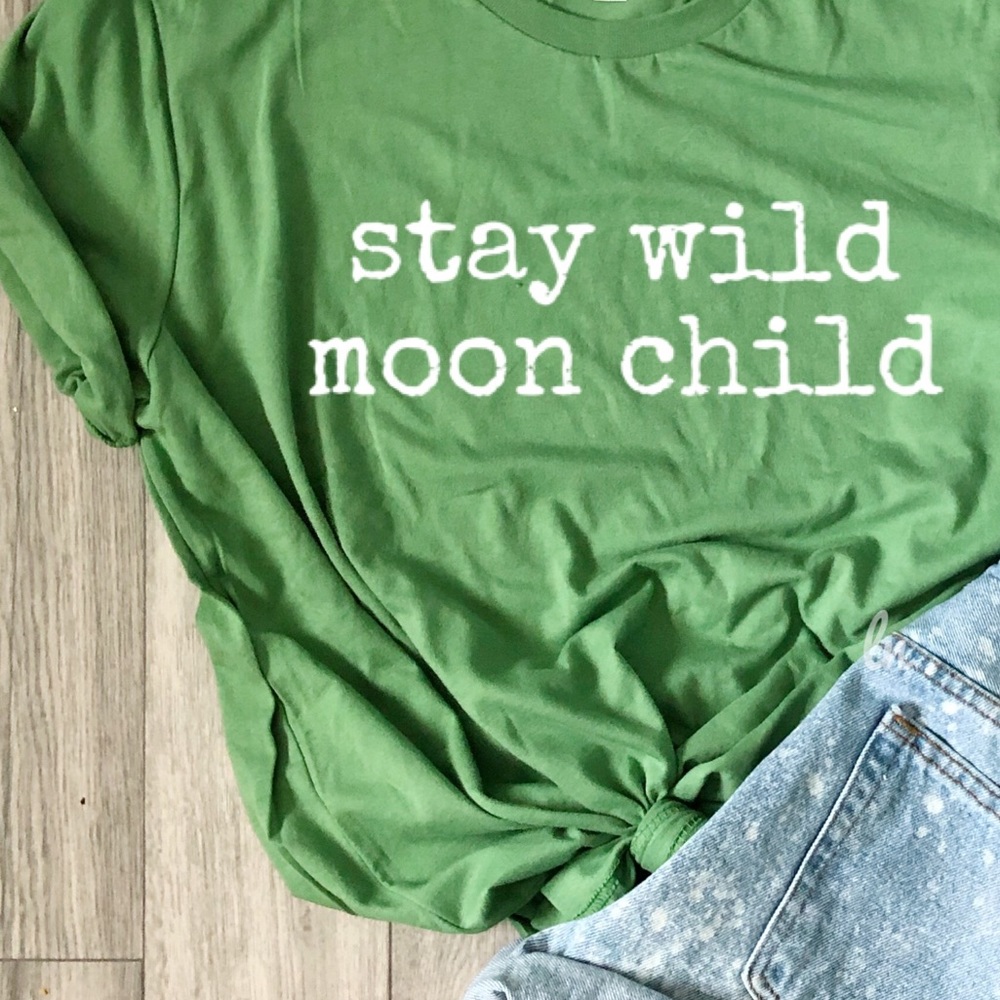 NEW Stay Wild Moon Child Graphic Tee Shirt Crew - Picture 3 of 5
